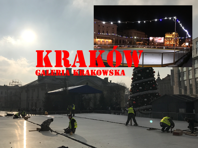 Ice rink at Jana Nowaka-Jezioranskiego Square in Krakow